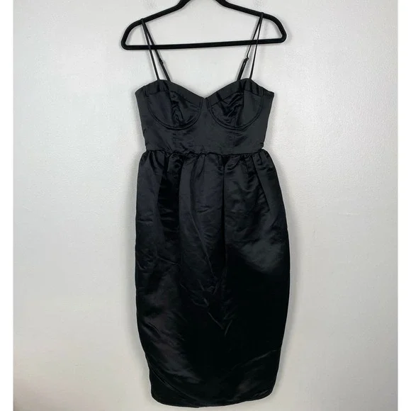 Future‎ Collective Sweetheart Bubble Satin Midi Dress Bustier Elegant Size S - Picture 2 of 12